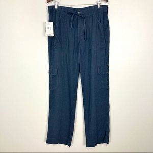 Cabela’s Linen Blend Cargo Pants Lagenlook Navy